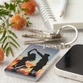 Personalized Photo and Text Photo Collage Keychain キーホルダー (正面右)