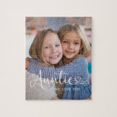 Personalized Photo Auntie We Love You Cute Heart  ジグソーパズル (縦)