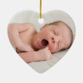 Personalized Photo Baby's First Christmas Red Bow セラミックオーナメント (裏面)