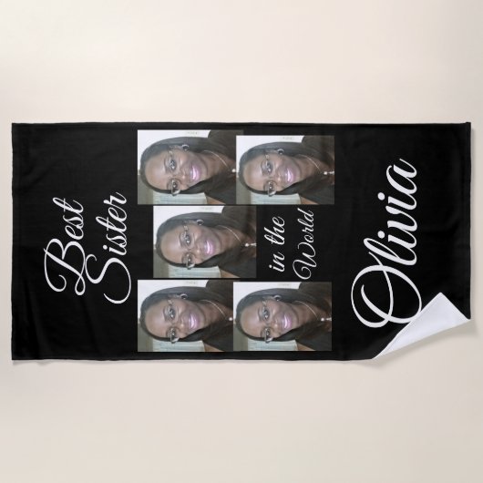 PERSONALIZED PHOTO BEACH TOWEL  ビーチタオル (正面)