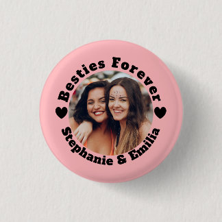 Personalized photo best friends BFF pink 缶バッジ