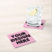 Personalized Photo Birthday Party Custom Image スクエアペーパーコースター (インサイチュ)