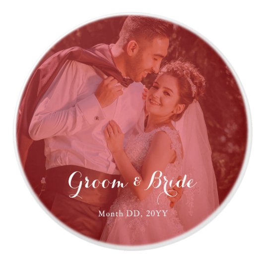 Personalized Photo Ceramic Knob for Couples inLove セラミックノブ (正面)