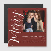Personalized Photo Christmas Magnetic Card (正面/裏面)