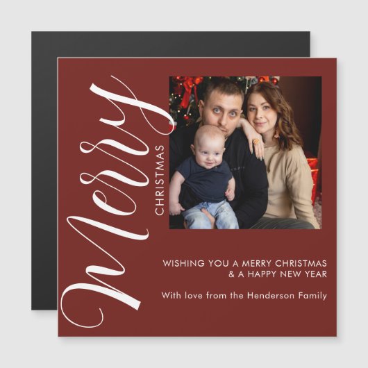 Personalized Photo Christmas Magnetic Card (正面/裏面)
