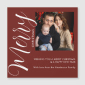 Personalized Photo Christmas Magnetic Card (正面)