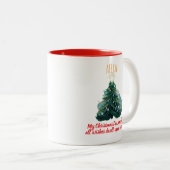 Personalized Photo Christmas Tree Ornament ツートーンマグカップ (正面右)