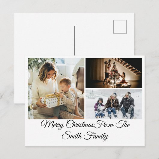 Personalized Photo Collage シーズンポストカード (正面/裏面)