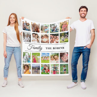 Personalized Photo Collage Blanket Photo フリースブランケット