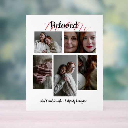 Personalized Photo Collage Gift for Mom アクリルサイン (ニュートラル)