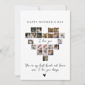 Personalized Photo Collage Heart Happy Mother's Da シーズンカード (正面)
