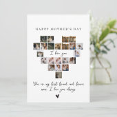 Personalized Photo Collage Heart Happy Mother's Da シーズンカード (スタンド正面)