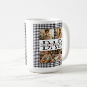 Personalized Photo Collage & Kids' Names "DAD" コーヒーマグカップ (正面右)