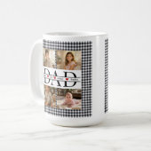 Personalized Photo Collage & Kids' Names "DAD" コーヒーマグカップ (正面左)