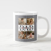 Personalized Photo Collage & Kids' Names "DAD" ジャンボコーヒーマグカップ (右)