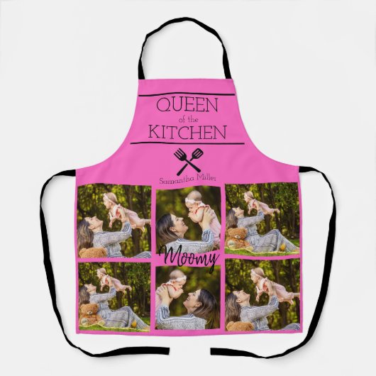 Personalized Photo Collage Kitchen Apron エプロン (正面)