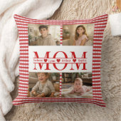 Personalized Photo Collage Mom Heart & Kids Name クッション (ブランケット)