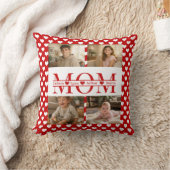 Personalized Photo Collage Mom Heart & Kids Name クッション (ブランケット)