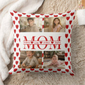 Personalized Photo Collage Mom Heart & Kids Name クッション (ブランケット)