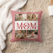 Personalized Photo Collage Mom Heart & Kids Name クッション (ブランケット)