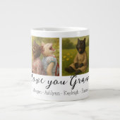 Personalized Photo Collage Mug with Custom Names ジャンボコーヒーマグカップ (正面)