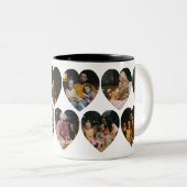 Personalized Photo Collage Mug with Heart Frames ツートーンマグカップ (正面右)