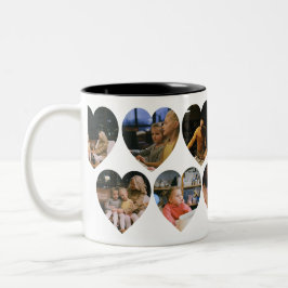 Personalized Photo Collage Mug with Heart Frames ツートーンマグカップ