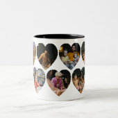 Personalized Photo Collage Mug with Heart Frames ツートーンマグカップ (中央)