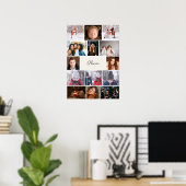 Personalized Photo Collage Poster with Name ポスター (ホームオフィス)
