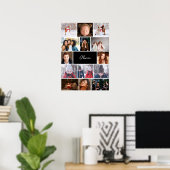 Personalized Photo Collage Poster with Name ポスター (ホームオフィス)
