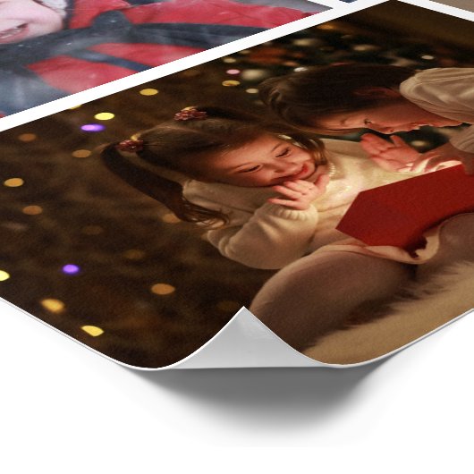 Personalized Photo Collage Poster with Name ポスター (角)