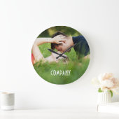 Personalized Photo, Company Name ラージ壁時計 (ホーム)