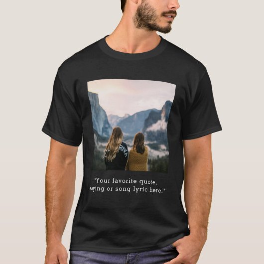 Personalized Photo Custom Quote Tシャツ (正面)