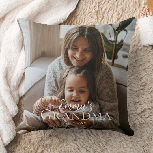 Personalized Photo & Custom Text Grandma Since -  クッション (ブランケット)