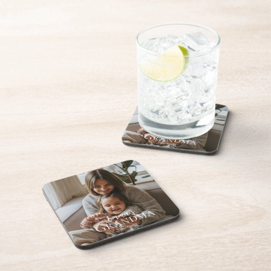Personalized Photo & Custom Text Grandma Since -  コースター (右側)