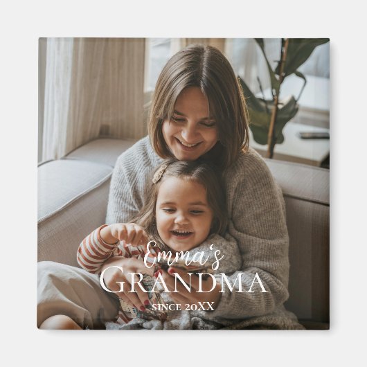 Personalized Photo & Custom Text Grandma Since -  マグネット (正面)
