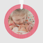 Personalized Photo Elegant Script Pink Christmas オーナメント (裏面)