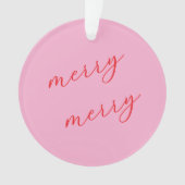Personalized Photo Elegant Script Pink Christmas オーナメント (正面)