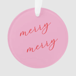 Personalized Photo Elegant Script Pink Christmas オーナメント