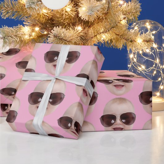 Personalized Photo Face  Gift, Birthday Christmas  ラッピングペーパー (クリスマス)
