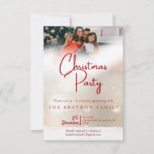 Personalized Photo Family Holiday Holly Christmas  招待状 (正面)