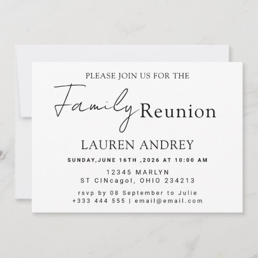Personalized photo Family Reunion Party Invitation 招待状 (正面)