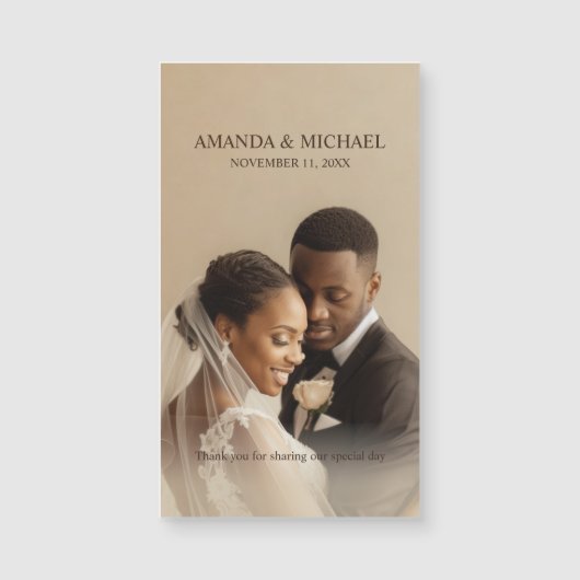 Personalized Photo Favor with Names & Wedding Date (正面)