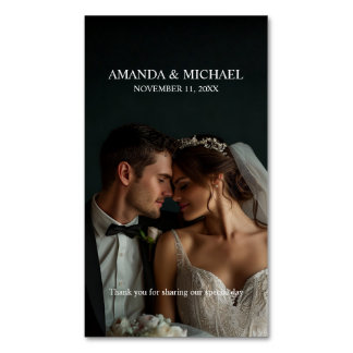 Personalized Photo Favor with Names & Wedding Date マグネット名刺