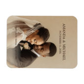 Personalized Photo Favor with Names & Wedding Date マグネット (横)