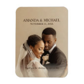 Personalized Photo Favor with Names & Wedding Date マグネット (縦)