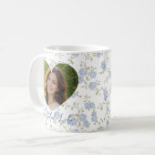 Personalized Photo – Floral Heart Design, Soft Pas コーヒーマグカップ (正面左)