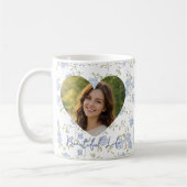 Personalized Photo – Floral Heart Design, Soft Pas コーヒーマグカップ (左)