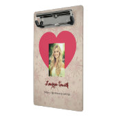 Personalized Photo Font Heart Mini Clipboard ミニクリップボード (アングル2)