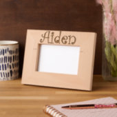 Personalized Photo frame Aiden trendy first name レーザー彫刻フレーム (左)